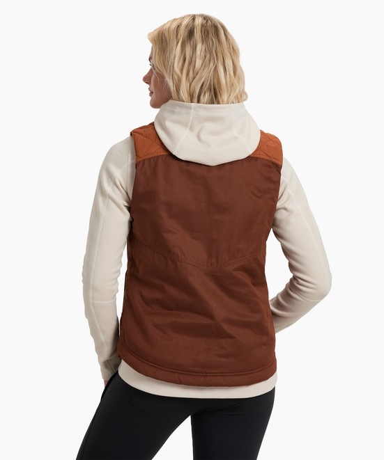 KUHL W's Celeste Lined Vest Mocha / Rust Back