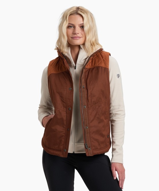 KUHL W's Celeste Lined Vest Mocha / Rust Front