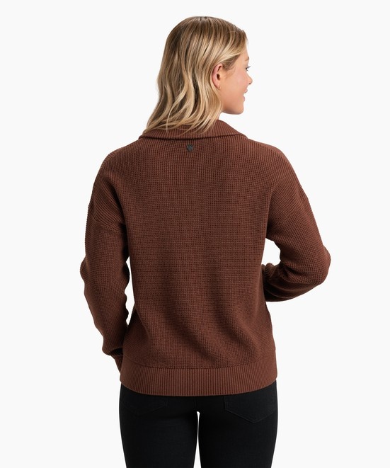 KUHL Norda 1/4 Zip Sweater Mocha Side