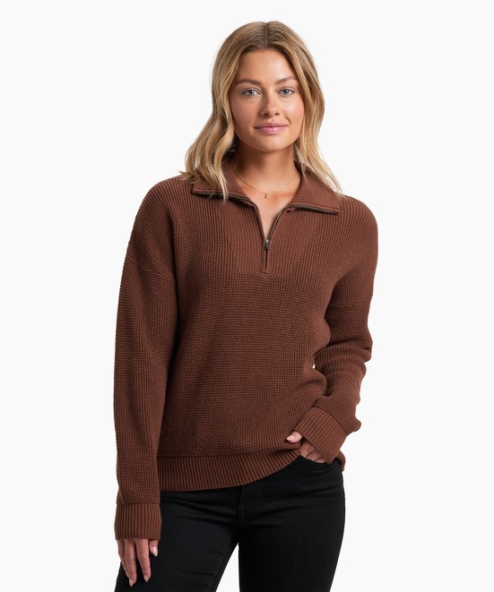 KUHL Norda 1/4 Zip Sweater Mocha Side