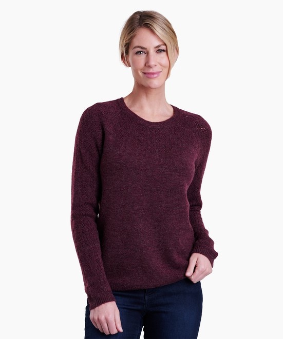 KUHL Sonata Pointelle Sweater Zinfandel Front