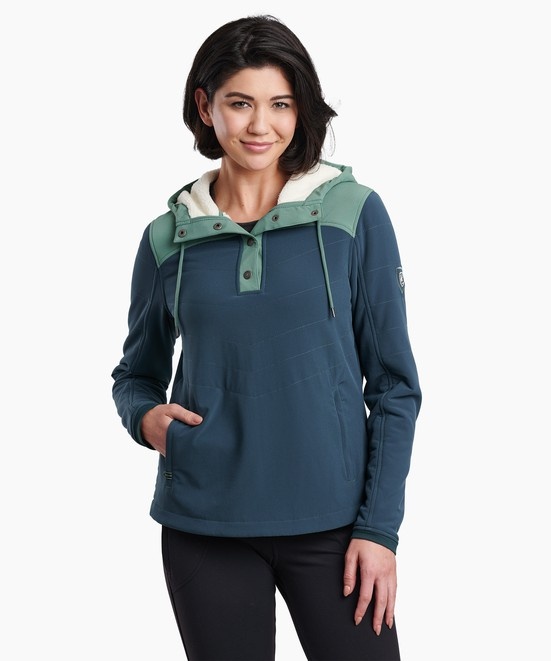 KUHL W's Aero Fleece Pullover Wildwood / Evergreen Front