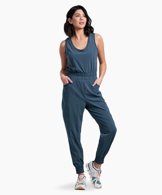 KUHL W's Vantage Jumpsuit Metal Blue Front