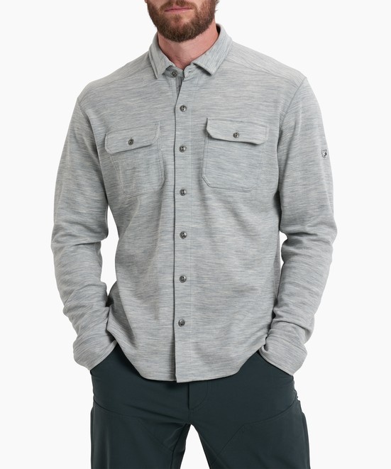 KUHL Aero Knit Merino Button Down Ash Front