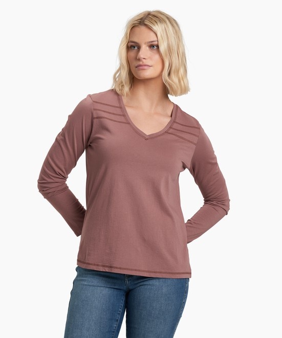 KUHL Arabella V-neck LS Alpenrose Front