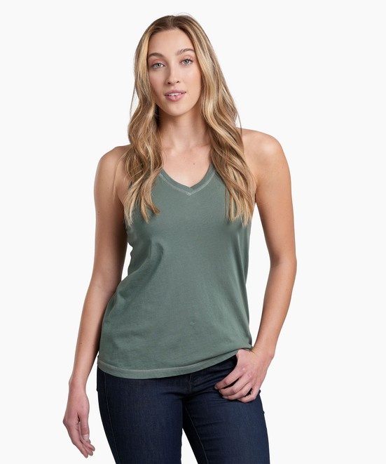 KUHL Arabella V-neck Tank Evergreen Front