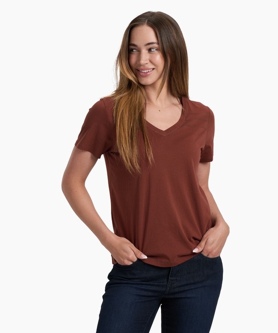 KUHL Arabella V-neck SS Mocha Front