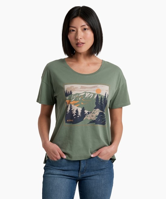 KUHL Postcard Graphic Tee Sage Front