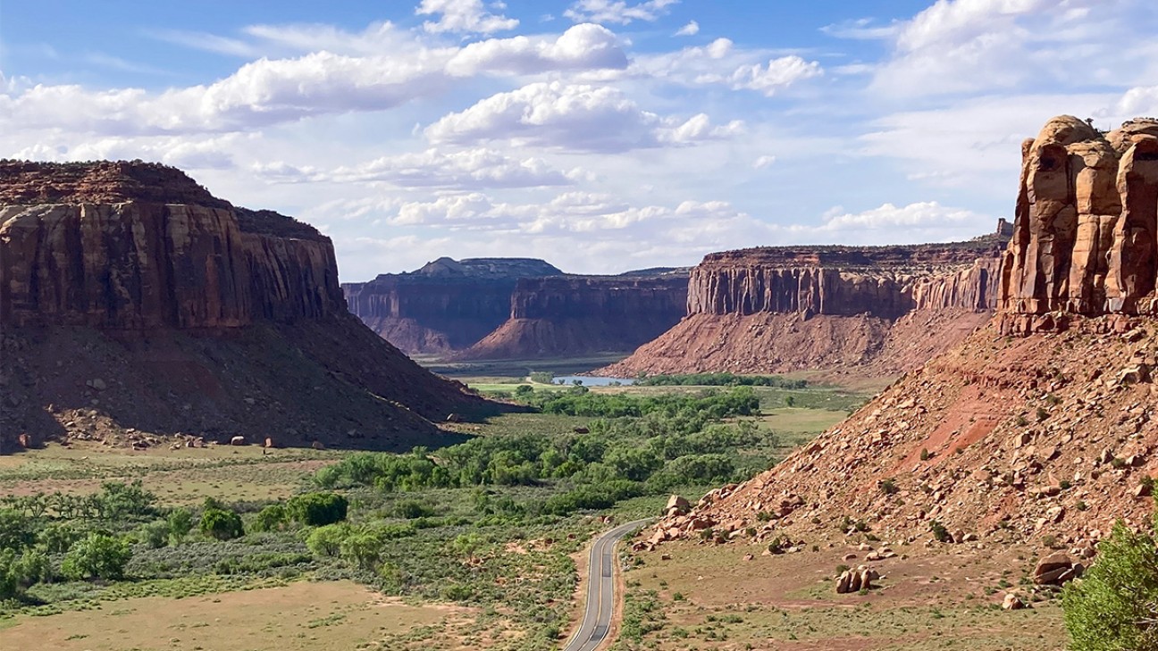 a landscape of a roadtrip from california to utah