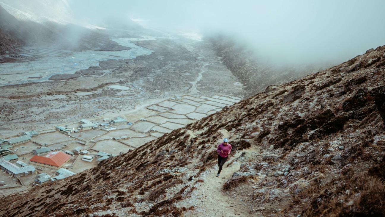 Ang Chhutin Sherpa on her morning run