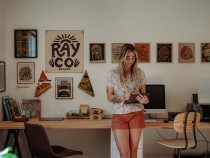 Rachel Jung drawing in her Rayco Design studio