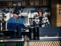 Taylor pulling espresso shots in Urban Sailor Coffee, Salt Lake City