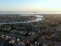 Aerial view of city buildings during daytime at Long Beach, CA, the most nature deprived city in the US