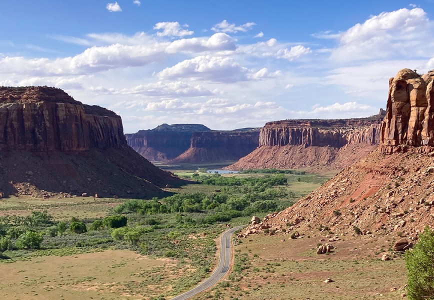 a landscape of a roadtrip from california to utah