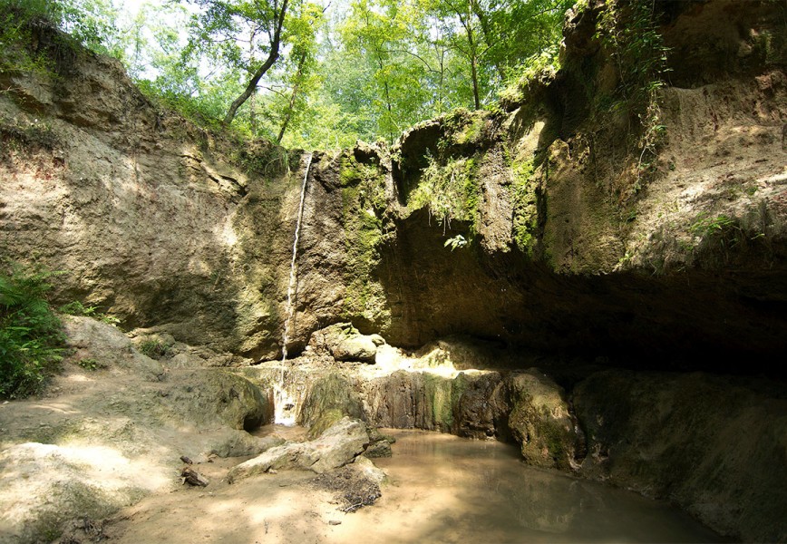 A waterfall on the Clark Creek Trail - one of the most popular hiking trails in the US