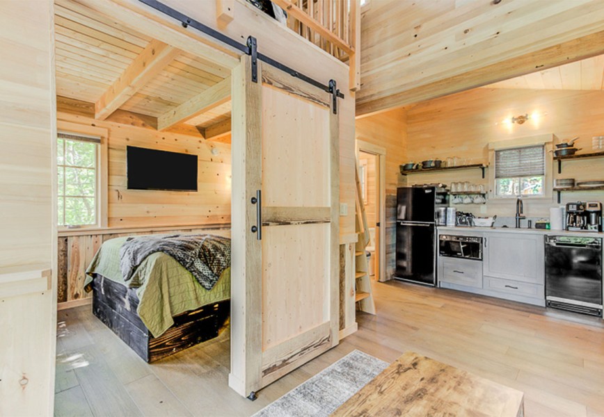 Interior of a Treehouse Lodgin Cabins in USA