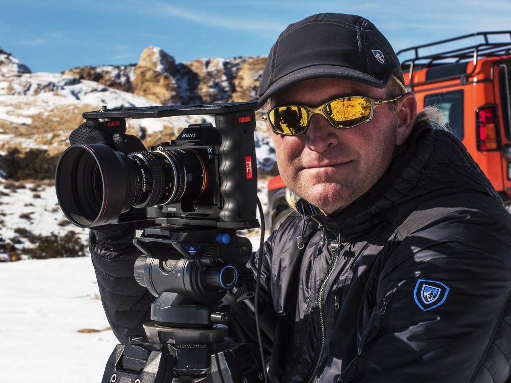 A photo of filmmaker and photographer Gary Orona while on location in wilderness.