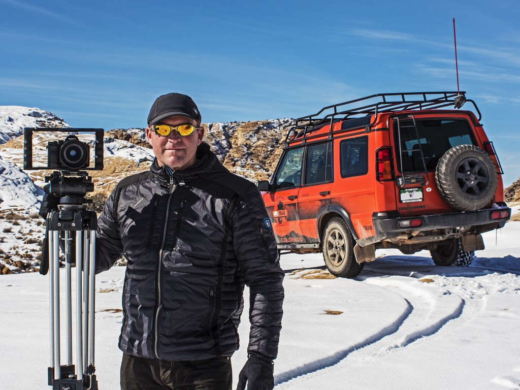 A photo of filmmaker and photographer Gary Orona while on location in wilderness.