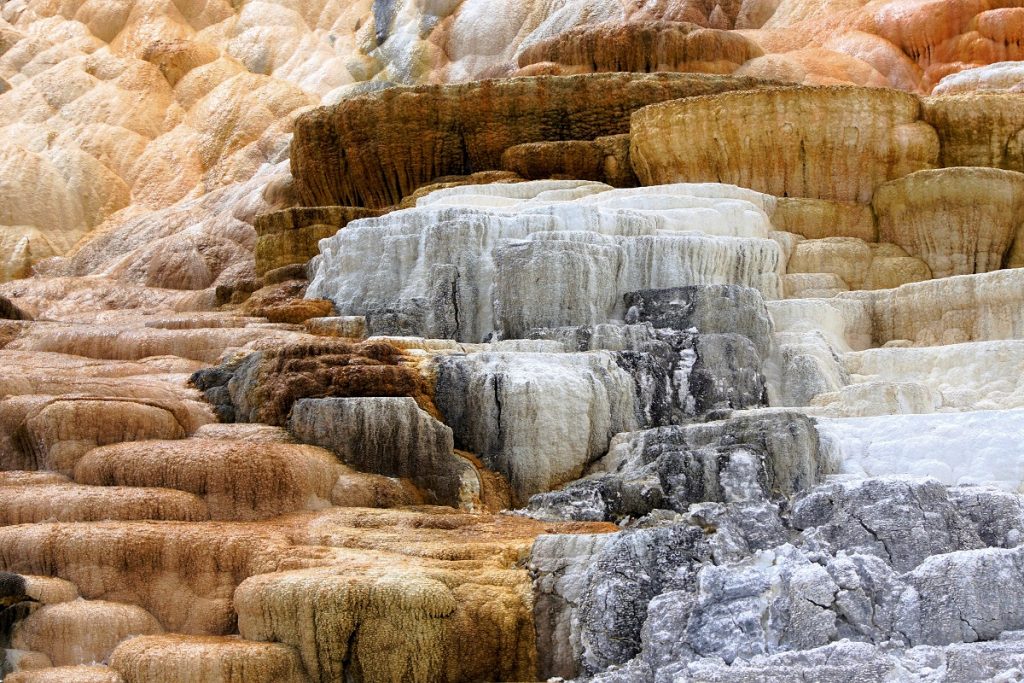 brown gray and white rock formation