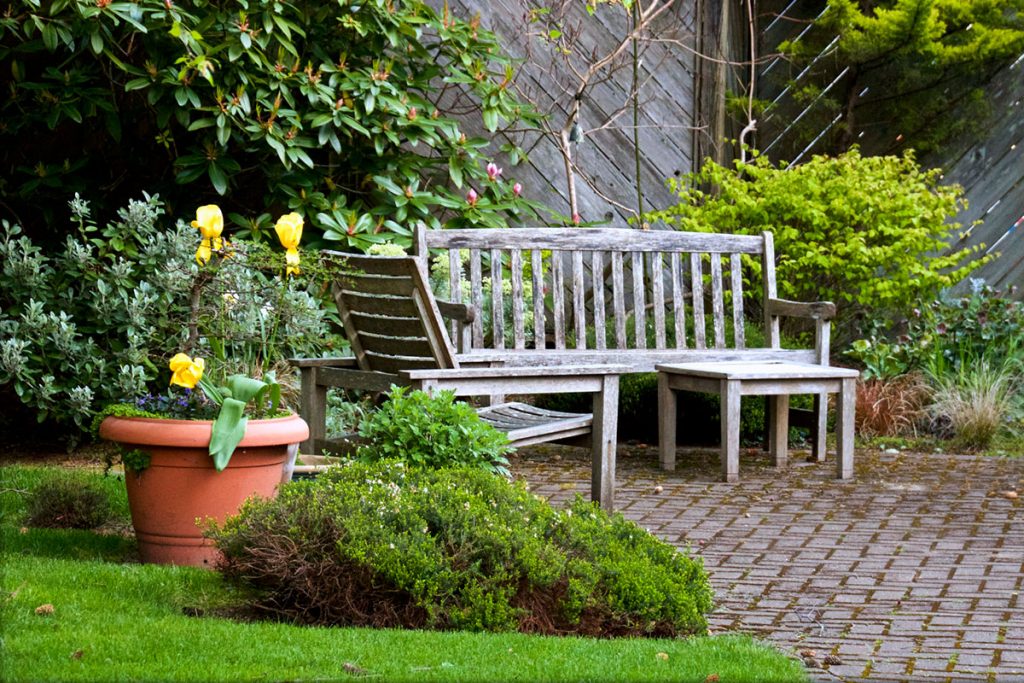 White Garden Bench