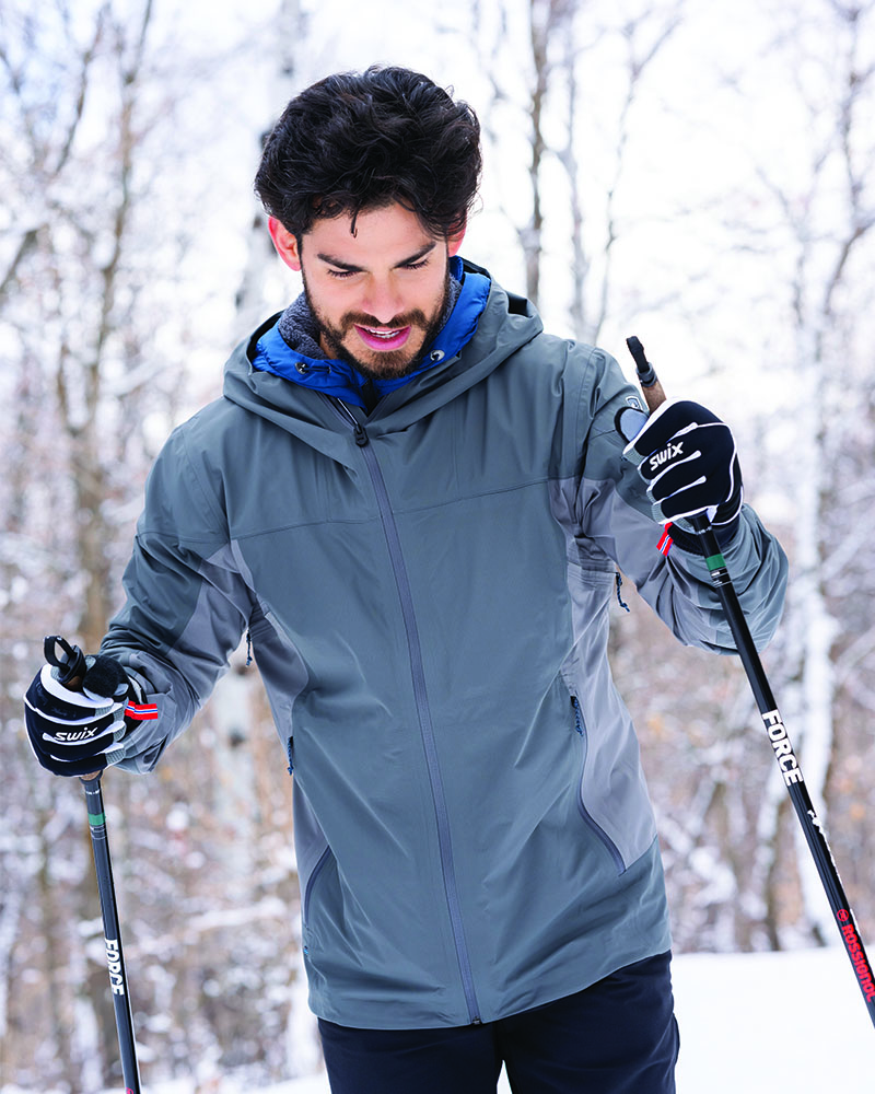 Man snowshoeing at Crater Lake