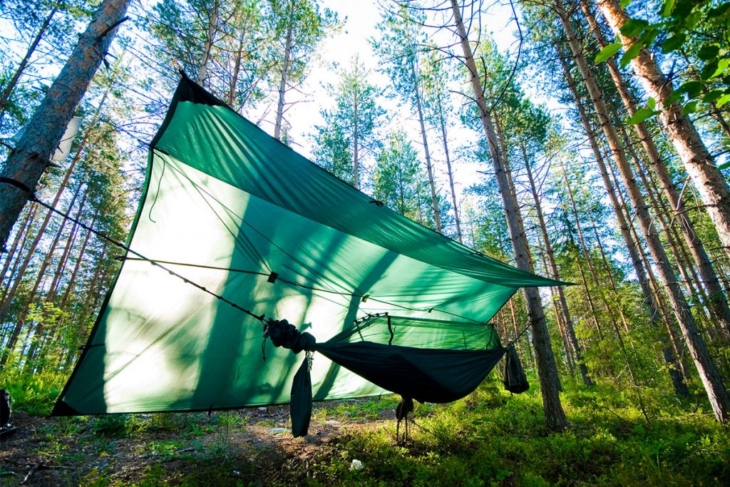 A Tarp Shelter and a Hammock