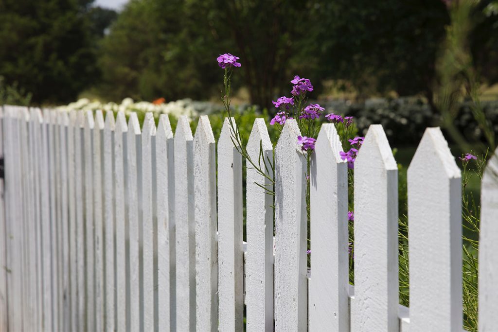 White wooden fence