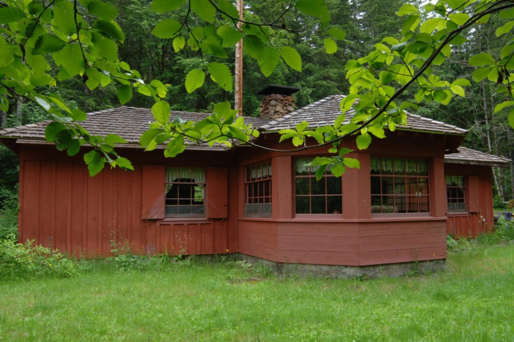 Rustic Red Cabin In National Forest