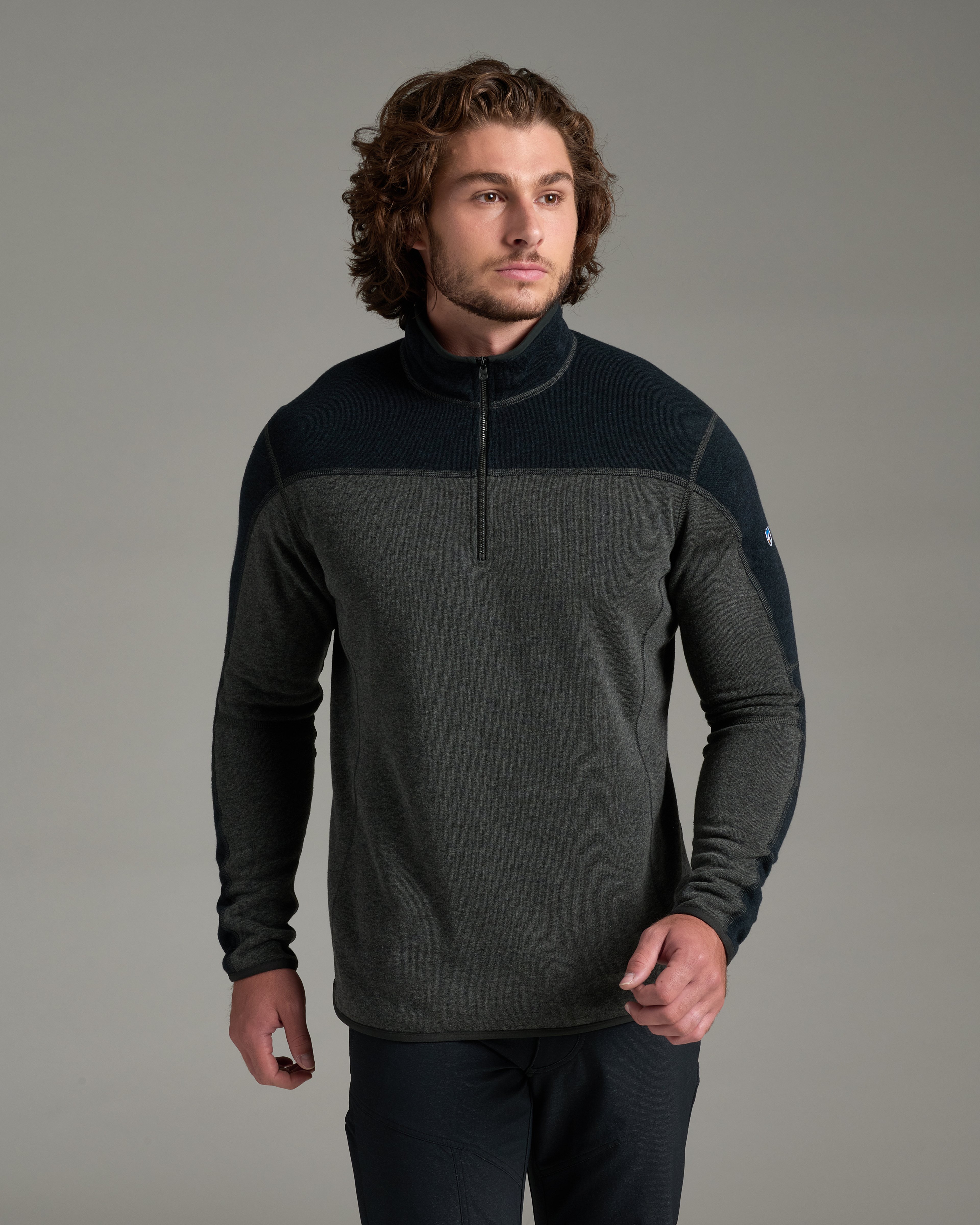 KUHL Revel Colorblock 1/4 Zip MUTINY / STEEL Front