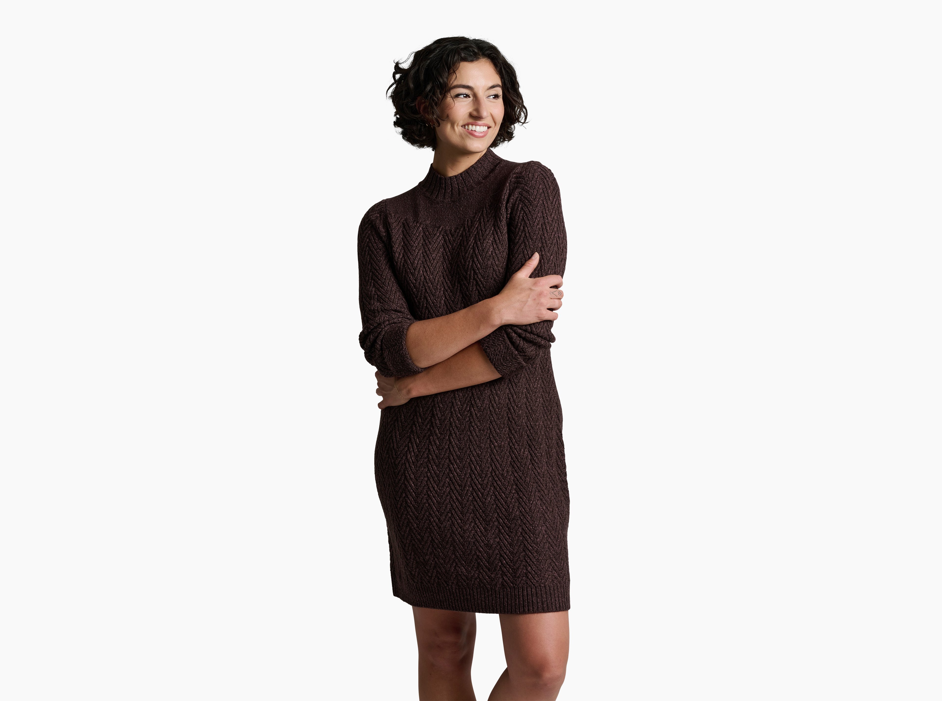 KUHL Gia Sweater Dress RAISIN Front