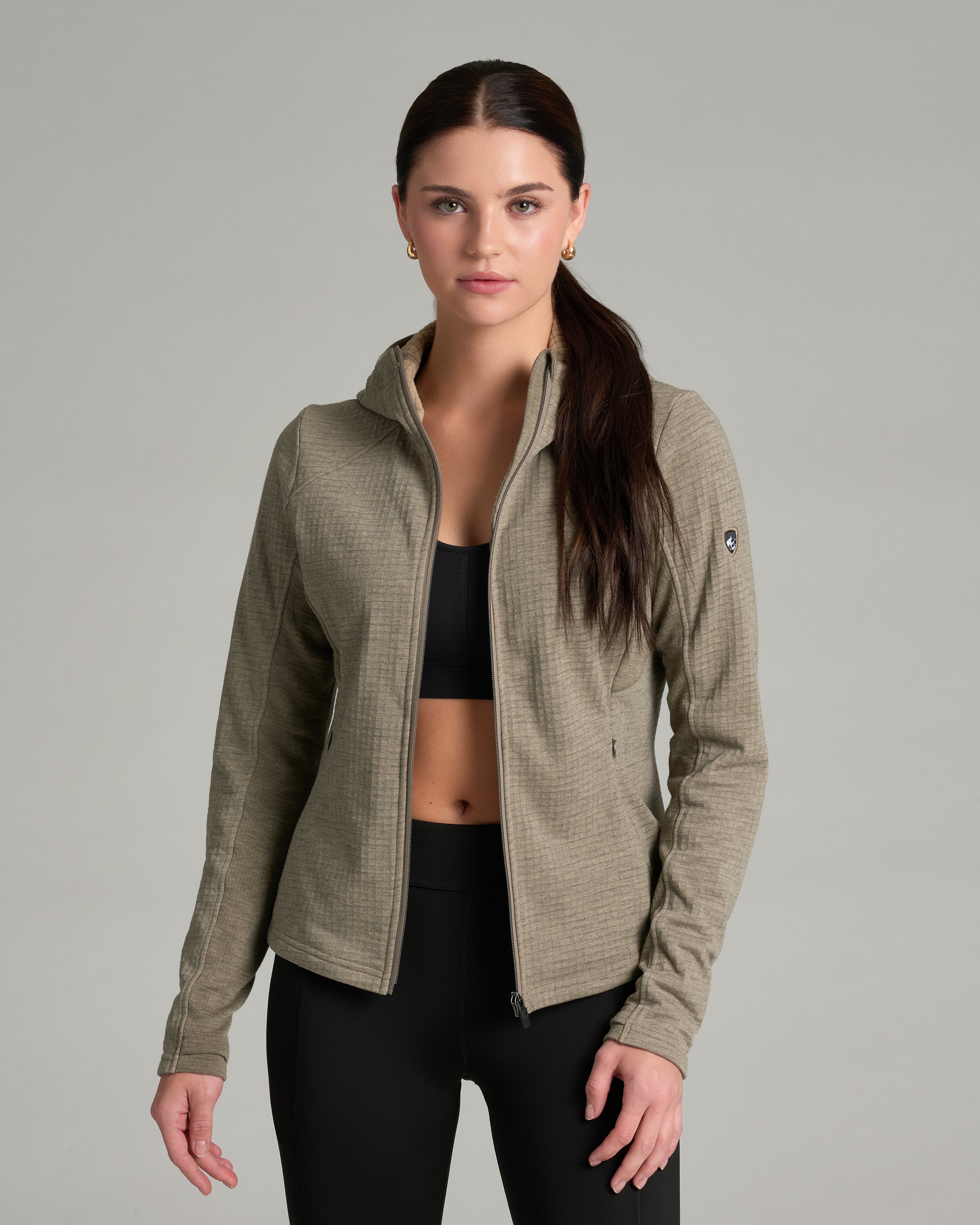 KUHL W's Reactiv Grid FZ Hoody BRINDLE Front