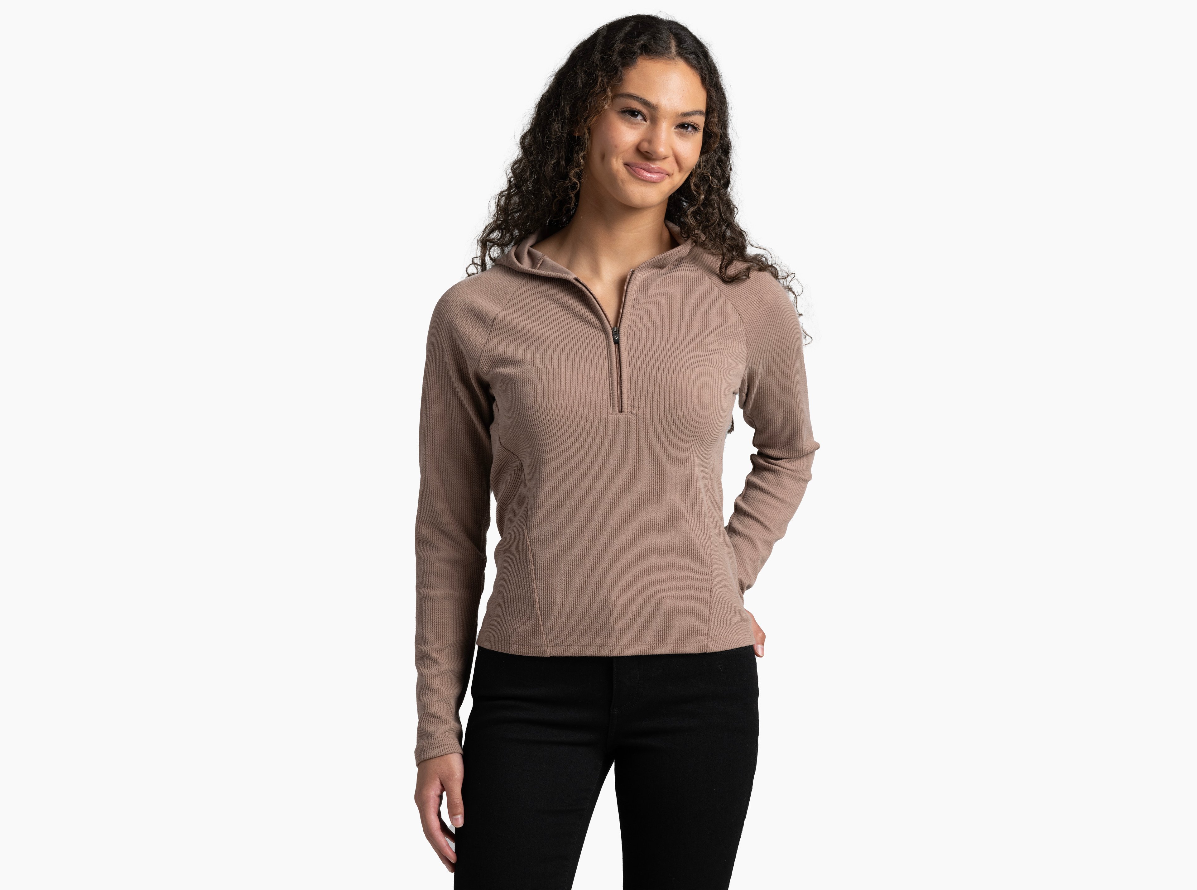 KUHL Remi 1/2 Zip Hoody LATTE Front